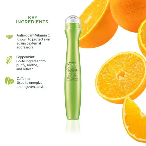 Garnier Clearly Brighter Anti-Puff Eye Roller, 0.5 Fl Oz (15mL), 1 Count (Packaging May Vary) - Image 2