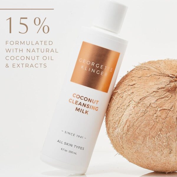 Georgette Klinger Coconut Cleansing Milk - Natural Face Wash for Women, Gentle Makeup Remover that Restores Moisture with Nutrient-rich Coconut Oil, Vegan for All Skin Types - 6.7 oz - Image 3