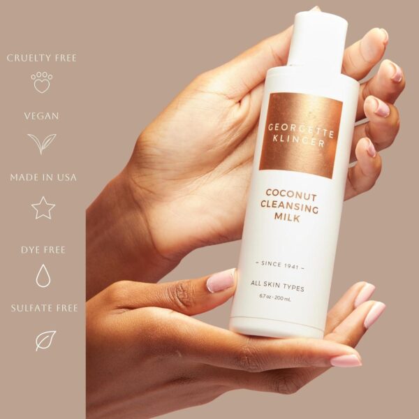 Georgette Klinger Coconut Cleansing Milk - Natural Face Wash for Women, Gentle Makeup Remover that Restores Moisture with Nutrient-rich Coconut Oil, Vegan for All Skin Types - 6.7 oz - Image 4