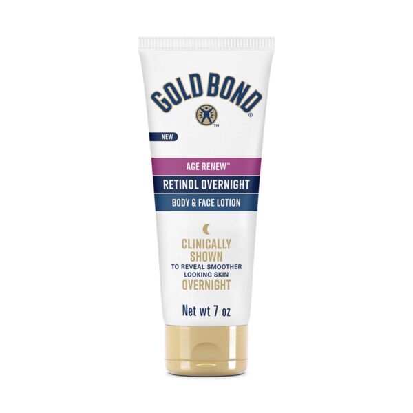 Gold Bond Age Renew Retinol Overnight Body and Face Lotion, With Retinol and Peptide Complex, for Dry Skin, 7 oz.