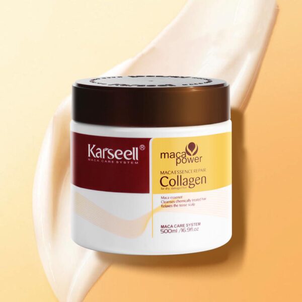 Karseell Collagen Hair Treatment Deep Repair Conditioning Argan Oil Collagen Hair Mask Essence for Dry Damaged Hair All Hair Types 16.90 oz 500ml - Image 2
