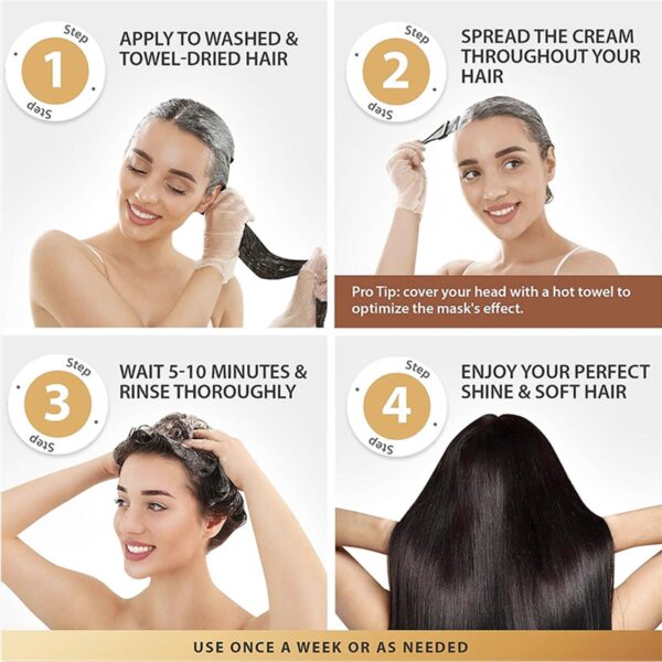 Karseell Collagen Hair Treatment Deep Repair Conditioning Argan Oil Collagen Hair Mask Essence for Dry Damaged Hair All Hair Types 16.90 oz 500ml - Image 5