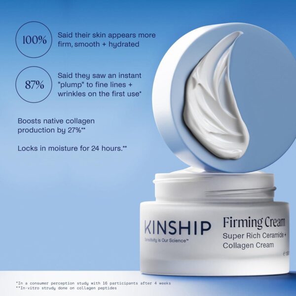 Kinship Super Rich Collagen + Ceramide Firming Cream - Anti-Aging Barrier Repair for Sensitive Skin - Moisturize + Tighten - Smooth Fine Lines - Synthetic Fragrance-Free + Dermatologist Approved - Image 2