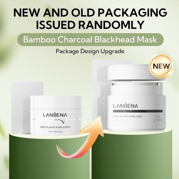 LANBENA 2.0 Nose Pore Strips, Blackhead Remover Mask with Salicylic Acid, Amazonian White Clay, Pore Cleanser Purifying Peel off Face Mask with 60 PCS Strips, Aloe Facial Mask(1.05 Ounce) - Image 2