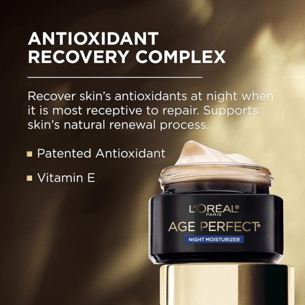 L'Oreal Paris Age Perfect Cell Renewal Anti-Aging, Anti-Wrinkle Night Moisturizer with Antioxidants 1.7 oz - Image 4