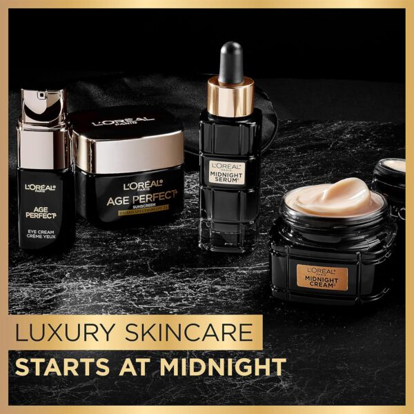 L'Oreal Paris Age Perfect Anti-Aging Midnight Face Serum, Reduce Wrinkles 1oz + Eye Cream Sample - Image 10