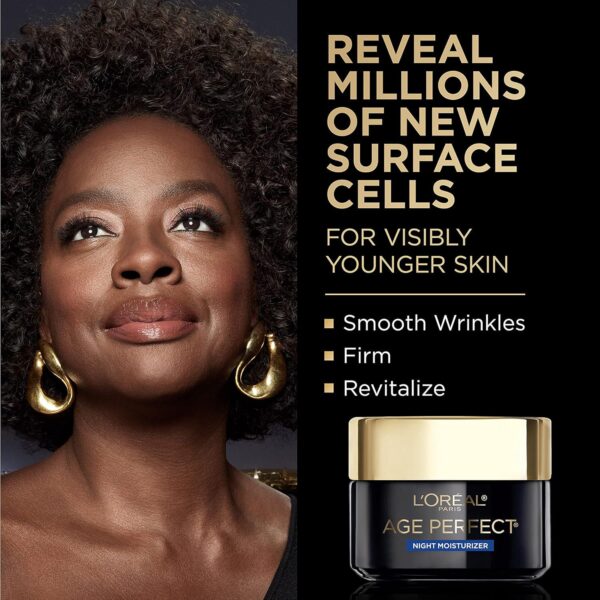 L'Oreal Paris Age Perfect Cell Renewal Anti-Aging, Anti-Wrinkle Night Moisturizer with Antioxidants 1.7 oz - Image 3