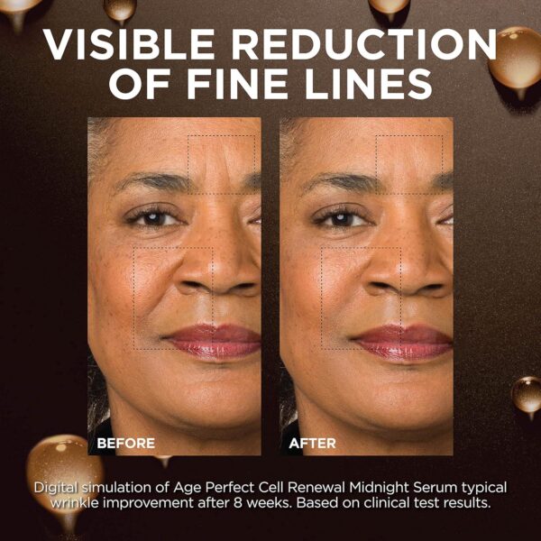 L'Oreal Paris Age Perfect Anti-Aging Midnight Face Serum, Reduce Wrinkles 1oz + Eye Cream Sample - Image 5