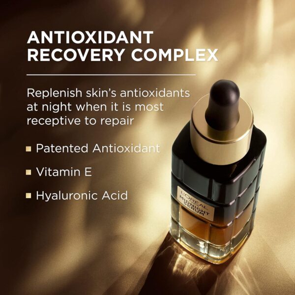 L'Oreal Paris Age Perfect Anti-Aging Midnight Face Serum, Reduce Wrinkles 1oz + Eye Cream Sample - Image 4