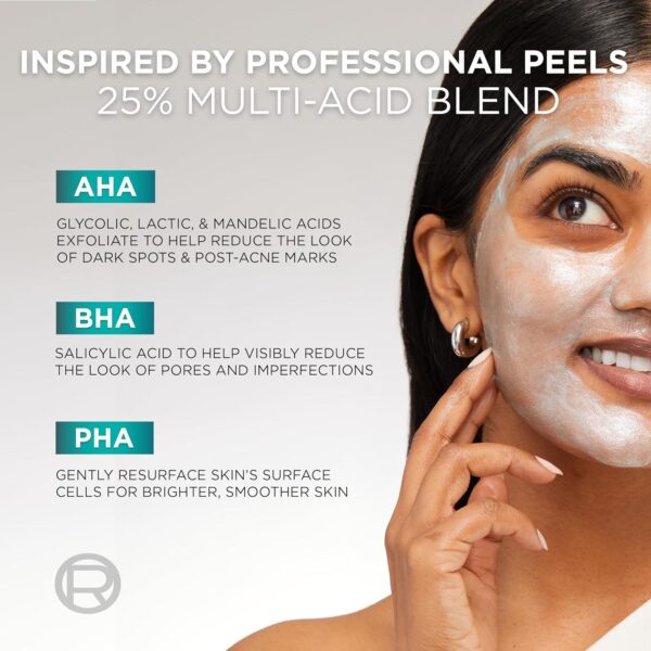 L'Oreal Paris Bright Reveal Dark Spot Exfoliant Peel, 25% AHA BHA PHA Face Exfoliator Solution, Gentle Skincare to Visibly Reduce Dark Spots and Renew Skin Texture, Includes SPF Lotion Sample - Image 4