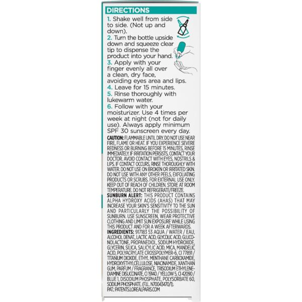 L'Oreal Paris Bright Reveal Dark Spot Exfoliant Peel, 25% AHA BHA PHA Face Exfoliator Solution, Gentle Skincare to Visibly Reduce Dark Spots and Renew Skin Texture, Includes SPF Lotion Sample - Image 9