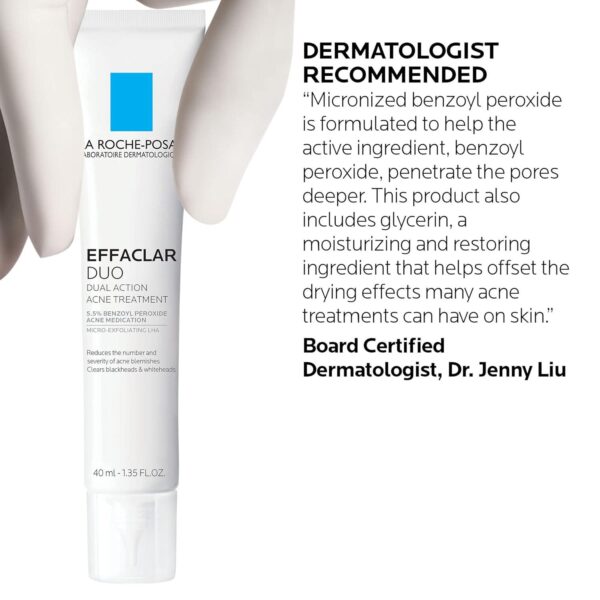 La Roche-Posay Effaclar Duo Dual Action Acne Spot Treatment Cream with Benzoyl Peroxide Acne Treatment for Acne and Blackheads, Lightweight Sheerness, Safe For Sensitive Skin - Image 7