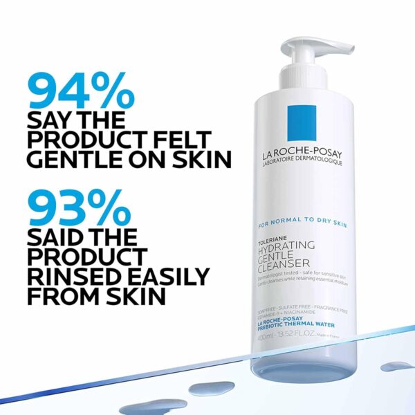La Roche-Posay Toleriane Hydrating Gentle Face Cleanser | Hydrating Facial Cleanser With Niacinamide + Ceramides | Daily Face Wash For Dry Skin To Normal Skin | Sensitive Skin Tested | Fragrance Free - Image 4
