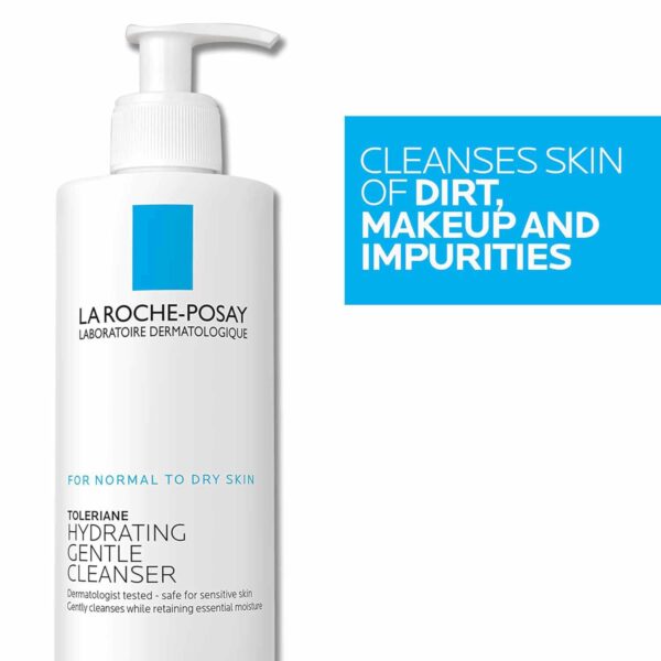 La Roche-Posay Toleriane Hydrating Gentle Face Cleanser | Hydrating Facial Cleanser With Niacinamide + Ceramides | Daily Face Wash For Dry Skin To Normal Skin | Sensitive Skin Tested | Fragrance Free - Image 6