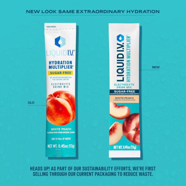 Liquid I.V. Hydration Multiplier Sugar-Free - Raspberry Melon, Lemon Lime, White Peach, Green Grape | Electrolyte Powder Drink Mix | 1 Pack (16 Servings) - Image 3