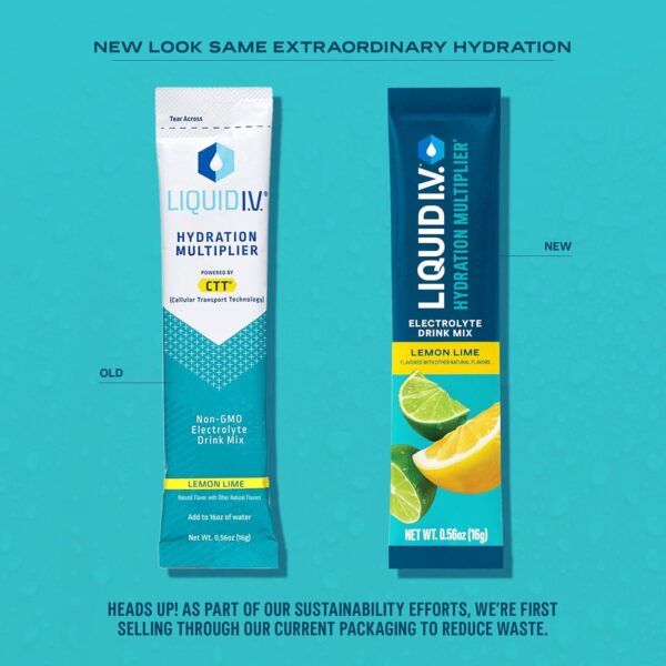 Liquid I.V. Hydration Multiplier - Lemon Lime | Electrolyte Powder Drink Mix | 1 Pack (16 Servings) - Image 3
