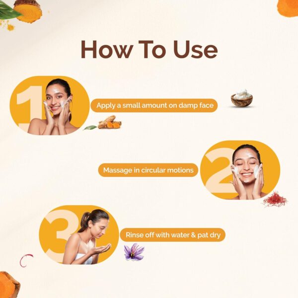 Mamaearth Ubtan De Tan Face Wash | Helps Reduce Tanning and Sun Damage | Gently Cleanses Dirt and Excess Oil | Enriched with Turmeric and Saffron | 3.38 Fl Oz (100ml) - Image 5