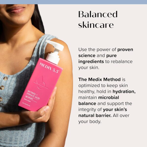Medix 5.5 Retinol Body Lotion Firming Moisturizer | Crepey Skin Care Treatment | Retinol Body Cream | Anti Aging Retinol Cream For Women Targets Look Of Crepe Skin, Wrinkles, and Sagging Skin, 15 Fl Oz - Image 6