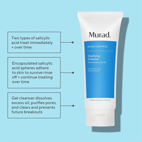 Murad Clarifying Cleanser - Acne Control Salicylic Acid and Green Tea Extract Face Wash - Exfoliating Acne Skin Care Treatment Backed by Science - Image 2