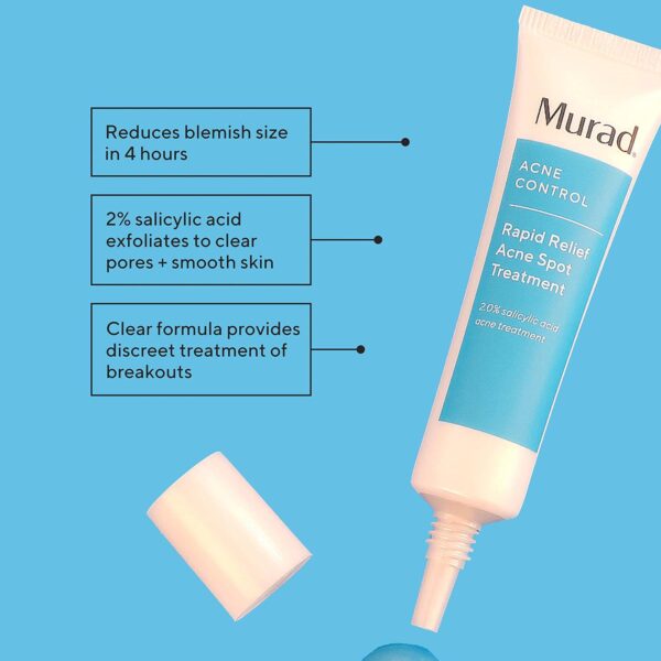 Murad Rapid Relief Acne Spot Treatment Acne Control Max Strength 2% Salicylic Acid Clear Gel Blemish Remover - Fast Active Acne Relief Backed by Science, 0.5 Oz - Image 2