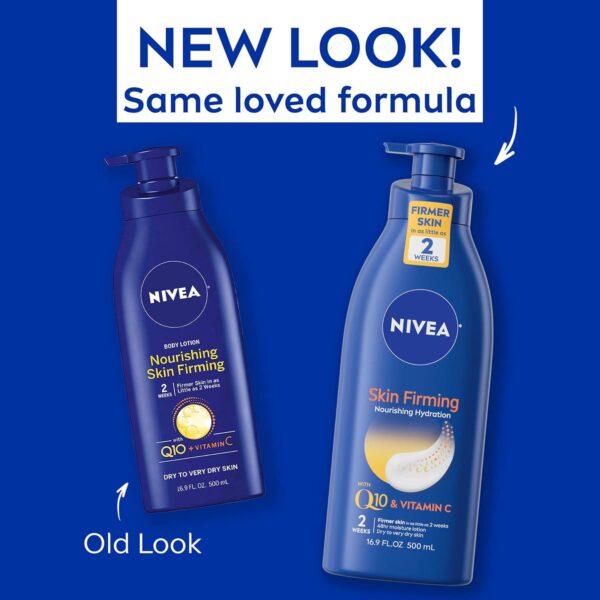 NIVEA Nourishing Skin Firming Body Lotion with Q10 and Vitamin C, Dry Skin Lotion, Body Moisturizer, 16.9 Fl Oz Pump Bottle - Image 2