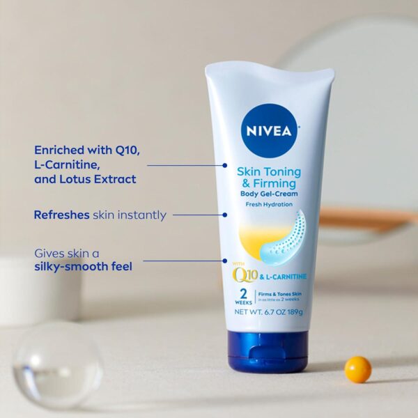 NIVEA Skin Firming Body Lotion Variety Pack with 16.9 Fl Oz Hydrating Body Lotion and 6.7 Oz Skin Firming Gel Cream - Image 6