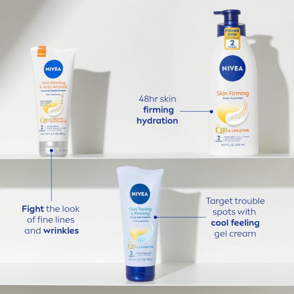 NIVEA Skin Firming Body Lotion Variety Pack with 16.9 Fl Oz Hydrating Body Lotion and 6.7 Oz Skin Firming Gel Cream - Image 9