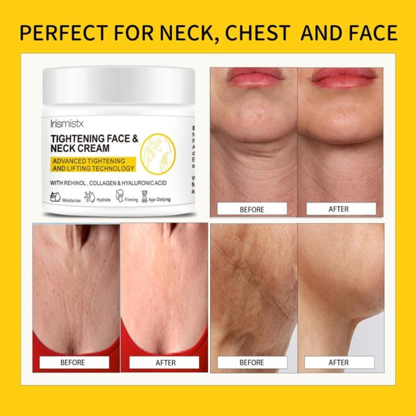 Neck Tightening Cream, Neck Cream, Skin Tightening Cream for Face, Neck, Chest and Décolleté, Neck Firming Cream for Tightening and Wrinkles for an Even Skin Tone and Neck Lift - Image 6