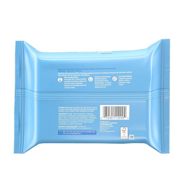 Neutrogena Fragrance-Free Makeup Remover Wipes, Daily Facial Cleanser Towelettes, Gently Removes Oil and Makeup, Alcohol-Free Makeup Wipes, 25 ct - Image 8
