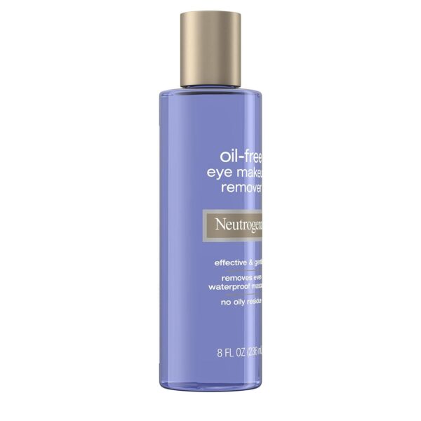 Neutrogena Gentle Oil-Free Eye Makeup Remover and Cleanser for Sensitive Eyes, Non-Greasy Makeup Remover, Waterproof Mascara Remover, Dermatologist and Ophthalmologist Tested, 8 fl. oz - Image 3