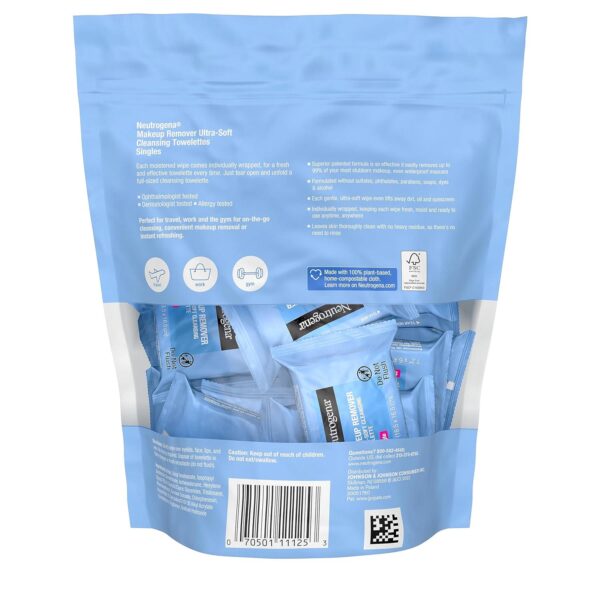 Neutrogena Makeup Remover Wipes, Individually Wrapped Daily Face Wipes for Waterproof Makeup, Travel and On-the-Go Singles, 20 Count - Image 9
