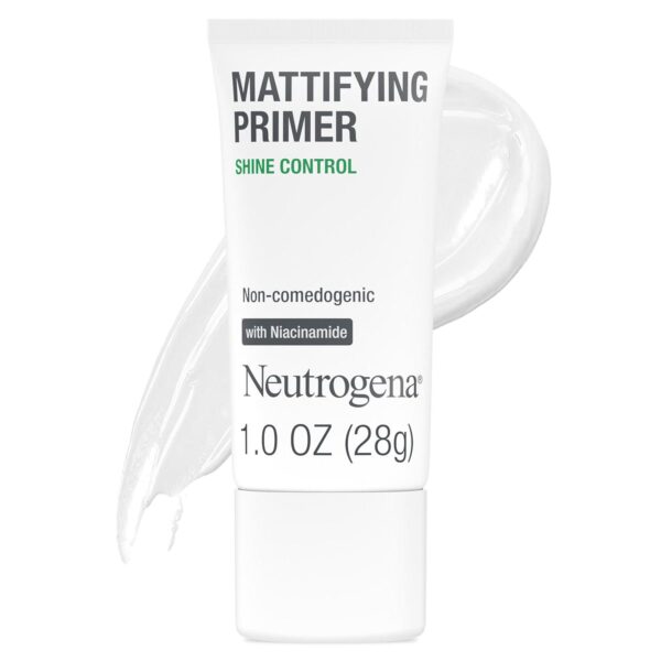 Neutrogena Mattifying Primer with Shine Control, Lightweight Pore Blurring Face Primer Blurs the Look of Pores and Helps Reduce Shine, Matte Primer with Niacinamide, 1 oz