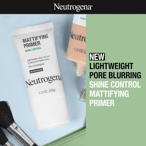 Neutrogena Mattifying Primer with Shine Control, Lightweight Pore Blurring Face Primer Blurs the Look of Pores and Helps Reduce Shine, Matte Primer with Niacinamide, 1 oz - Image 2
