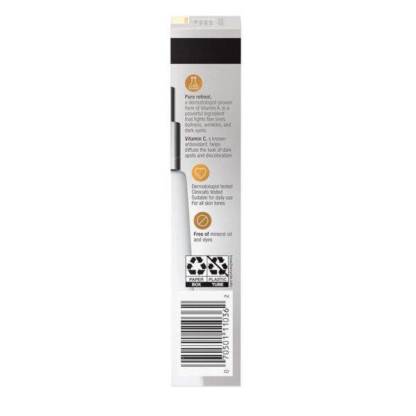 Neutrogena Rapid Tone Repair Retinol + Vitamin C Dark Spot Corrector Face Serum, Daily Anti-Wrinkle Dark Spot Corrector to Brighten and Even Tone, Mineral-Oil and Dye-Free, White, 1 oz - Image 11