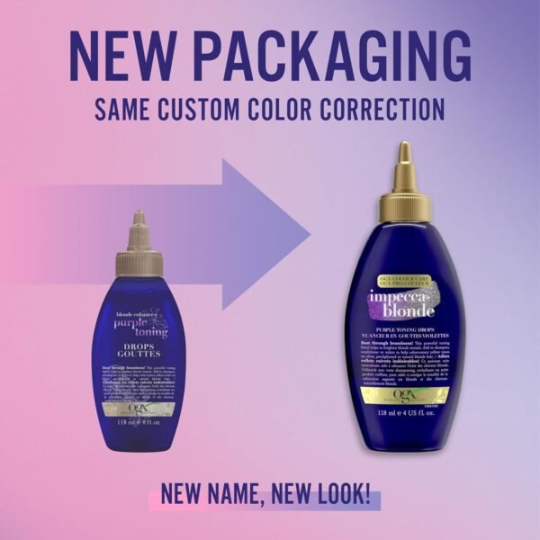 OGX Impecca-Blonde Purple Toning Drops for Blonde Enhance, 4 fl oz - Image 2