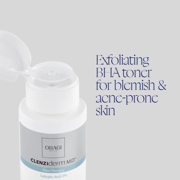 Obagi CLENZIderm M.D. Pore Therapy Exfoliating BHA Toner - Unclogs Pores with 2% Salicylic Acid Acne Treatment 5 oz - Image 2