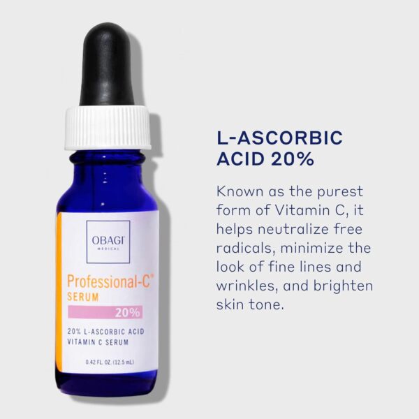 Obagi Professional-C 20% Vitamin C Serum Helps Brighten Skin Tone and Minimize the Appearance of Fine Lines and Wrinkles 0.42 oz - Image 7