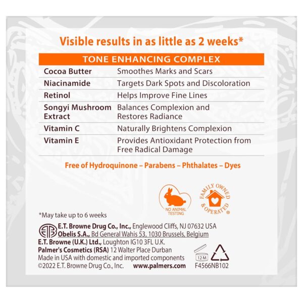 Palmer's Cocoa Butter Formula Eventone Fade Cream, Anti-Dark Spot Fade Cream with Vitamin E and Niacinamide, Helps Reduce Dark Spots and Age Spots, 2.7 Ounce - Image 5