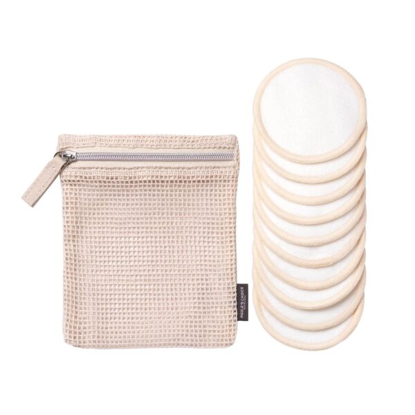 Paula's Choice Reusable Makeup Remover Pads, Eco-Friendly Cotton and Bamboo Rounds for Toner and Exfoliants, Includes Washable Bag for Laundry and Storage, 10 Count
