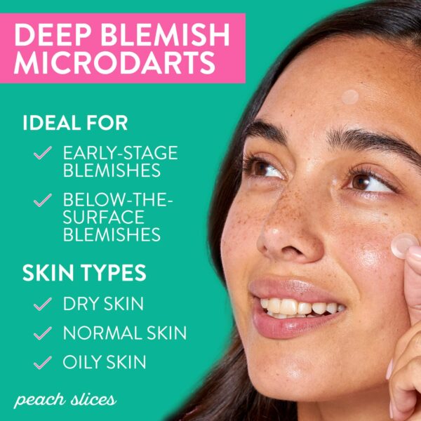 Peach Slices | Deep Blemish Microdarts | Acne Patch | Early Stage and Deep Pimples | Fast-Acting | Salicylic Acid | Tea Tree Oil | Niacinamide | Cica | Hyaluronic Acid | Spot Treatment | 9 Patches - Image 2