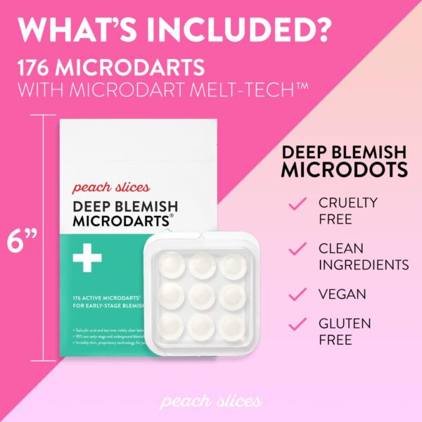 Peach Slices | Deep Blemish Microdarts | Acne Patch | Early Stage and Deep Pimples | Fast-Acting | Salicylic Acid | Tea Tree Oil | Niacinamide | Cica | Hyaluronic Acid | Spot Treatment | 9 Patches - Image 6