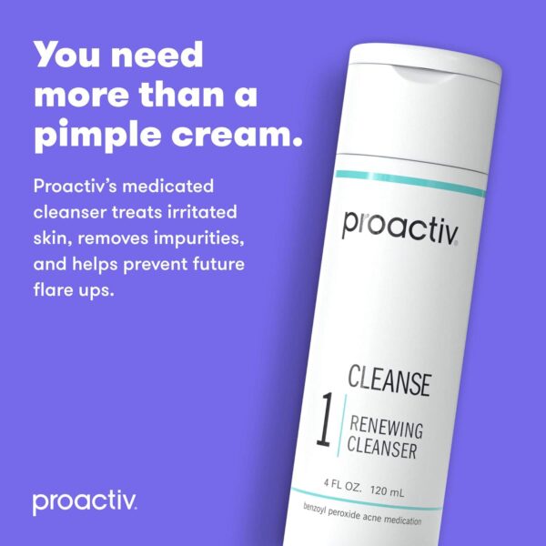 Proactiv - Benzoyl Peroxide Face Wash and Acne Treatment - Daily Facial Cleanser and Hyularonic Acid Moisturizer with Exfoliating Beads - 60 Day Supply, 4 Oz - Image 2
