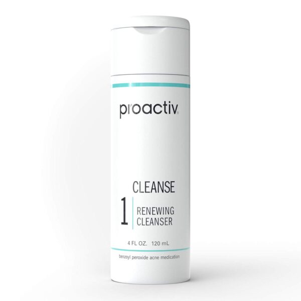 Proactiv - Benzoyl Peroxide Face Wash and Acne Treatment - Daily Facial Cleanser and Hyularonic Acid Moisturizer with Exfoliating Beads - 60 Day Supply, 4 Oz