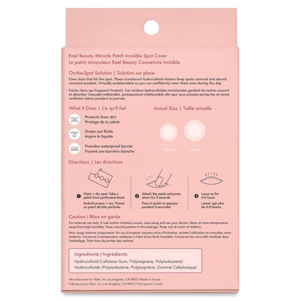 Rael Pimple Patches, Miracle Invisible Spot Cover - Hydrocolloid Acne Patch for Face, Blemishes, Zits Absorbing Patch, Breakouts Spot Treatment for Skin Care, Facial Sticker, 2 Sizes (96 Count) - Image 8