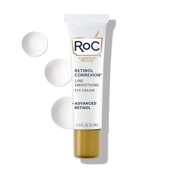RoC Retinol Correxion Under Eye Cream for Dark Circles and Puffiness, Daily Wrinkle Cream, Anti Aging Line Smoothing Skin Care Treatment, Stocking Stuffers for Men and Women, 0.5 oz (Packaging May Vary)