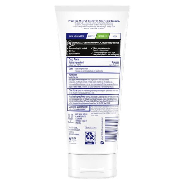 St. Ives Blackhead Clearing Face Scrub, Clears Blackheads and Unclogs Pores, Green Tea and Bamboo, Salicylic Acid Acne Treatment Facial Scrub, Moderate Exfoliator Skin Care with Natural Exfoliants 6 oz - Image 2