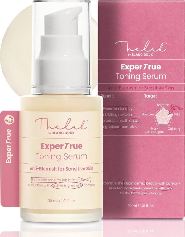 THE LAB ExperTrue Toning Soothing Skin Calming and Clearing Facial Serum for Sensitive Skin, Anti-Blemish, Even Toning Korean Skincare by BLANC DOUX