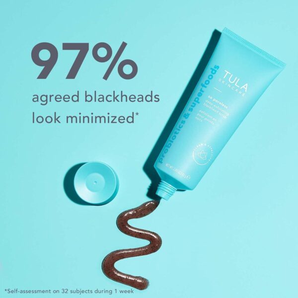 TULA Skin Care So Poreless Exfoliating Blackhead Scrub - Powerful and Gentle Exfoliation, Refreshing and Smoothing, Contains Probiotic Extracts, Volcanic Sand, Pink Salt, and Witch Hazel, 2.89 oz. - Image 3