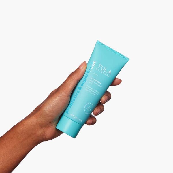 TULA Skin Care So Poreless Exfoliating Blackhead Scrub - Powerful and Gentle Exfoliation, Refreshing and Smoothing, Contains Probiotic Extracts, Volcanic Sand, Pink Salt, and Witch Hazel, 2.89 oz. - Image 5