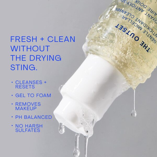 The Outset Gentle Micellar Antioxidant Cleanser - Gel Face Wash + Makeup Remover - Hydrating and Brightening - Fragrance Free for Sensitive Skin - Clean, Vegan, Gluten Free, All Skin Types - 5 fl oz - Image 2